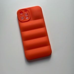 Orange puffer phone case- iPhone 12 pro